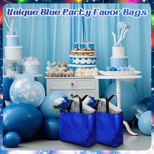 Eccliy 80 Pcs Reusable Gift Bags, Large, Blue - Image 4