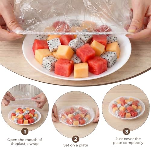 Homelove 100pcs Bowl Covers Bread Proofing - Large Plastic Wrap for Food Sourdough Bread Baking Rising Elastic Reusable Plate Covers Outdoor Food Fresh Keeping Bags Shower Cap Hair Deep Conditioning - Image 4
