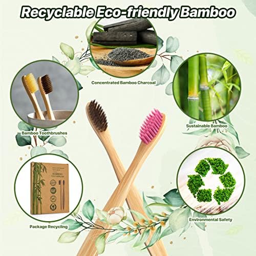 Premium Bamboo Kids Toothbrushes - 10 Color Value Pack, BPA Free Ultra Soft Bristles, Eco-Friendly Biodegradable Compostable Manual Toothbrush for Toddlers and Young Children - Image 7