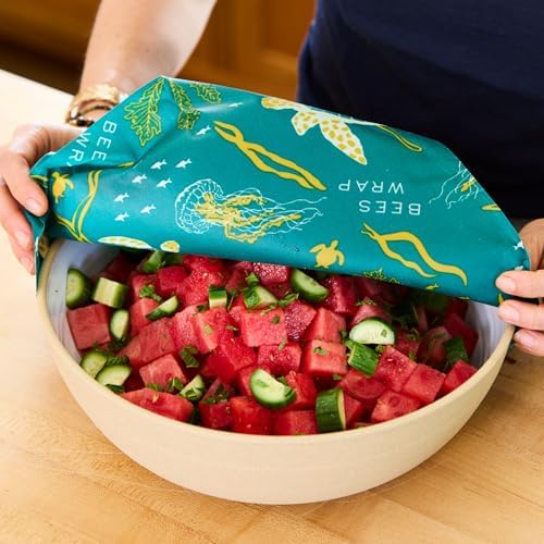Bee's Wrap Beeswax Food Wraps, 3 Pack Assorted - Ocean - Image 4