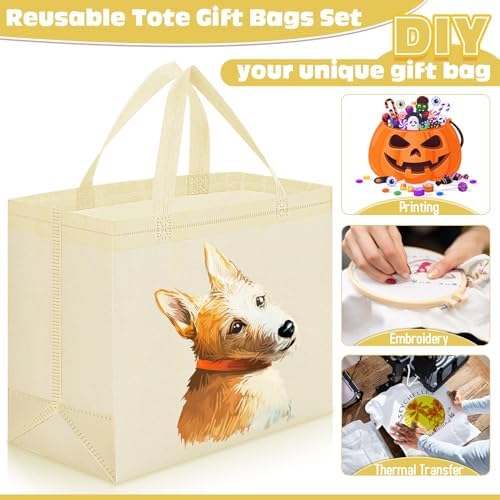 Windyun Reusable Grocery Bags Non Woven with Handles - Image 6