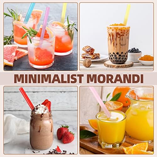 10Pcs Disposable Plastic Drinking Smoothie Straws,with 2 Brushe 10 Colors BPA FREE Food-Grade Jumbo Straws for Smoothies,Bubble Tea Milkshake - Image 7