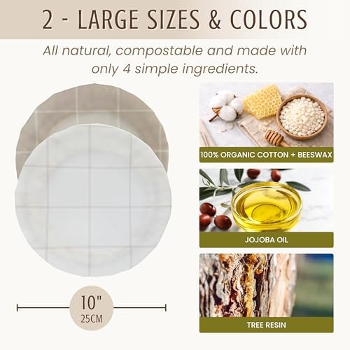 Nectar & Nest Reusable Bowl Covers for Bread Proofing, Sourdough Cover, 10" - Image 3