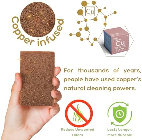 Natural Sponges for Dishes Washing Kitchen Cleaning Plant Based 15Pack Eco Sponges Cellulose Sisal Scrubber Non Scratch Scrub Pads for Dishes pots Bathroom.Less Odor Dish Scrubber House Necessities - Image 3