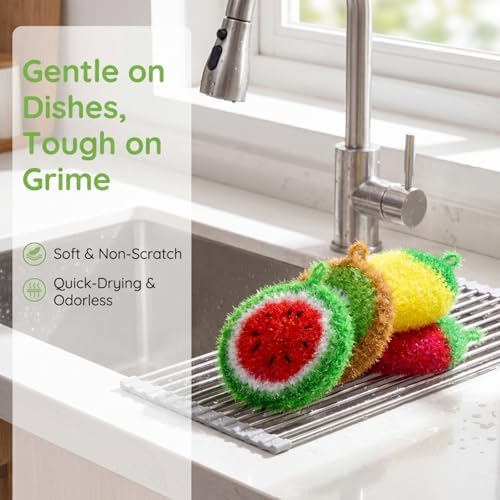 16 Pieces Fruit Dish Scrubber, Non Scratch Dish - Image 6