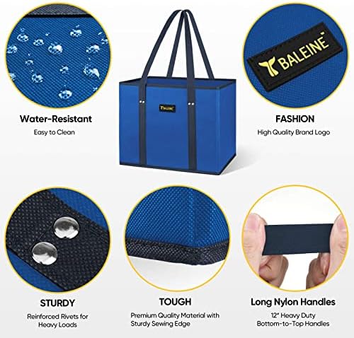 BALEINE 3PK Reusable Grocery Bags, Heavy Duty Shopping Tote Bag - Image 5