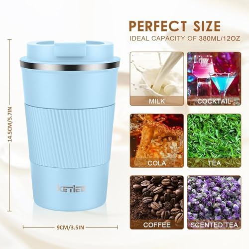 KETIEE Travel Coffee Mug 12oz: Insulated Coffee Cup with Leakproof Lid - Image 6