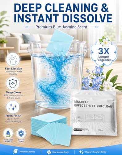 Multi-Effect Floor Clean Tablets, Instant Dissolve Deep Cleaner, Blue Jasmine Scented Mop Refills for Hardwood, Tile & Laminate, Child & Pet Safe, Space-Saving Concentrated Formula (100 Piece) - Image 2