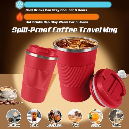 Vacuum Insulated Stainless Steel Travel Coffee Mug,Leak Proof Cup with Lid - Image 2