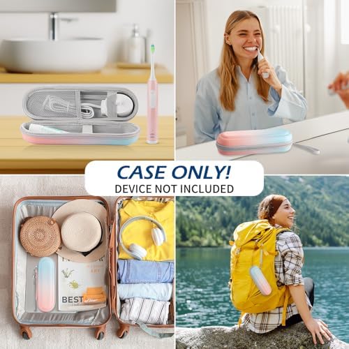 Toothbrush Travel Case for Oral B/Oral-B Pro 1000 1500 5000 7000 & Philips Sonicare 4100 1100 5300 5100 6100/iO Electric Toothbrush, Hard Protective Storage Bag (Gradient case with toothbrush cap) - Image 5