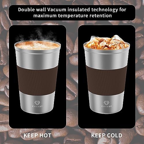 CS COSDDI 12 oz Coffee mug - Stainless Steel Coffee Cup with Leakproof Lid - Image 5