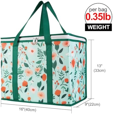 Bodaon Insulated Reusable Grocery Shopping Bags, 2-Pack, X-Large Cooler Bag - Image 2
