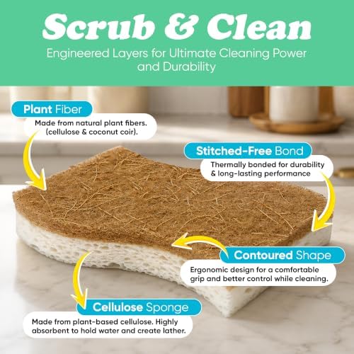 Organic Origin Kitchen Cleaning Supplies - 14 Piece Kit, Cloths and Sponges - Image 3