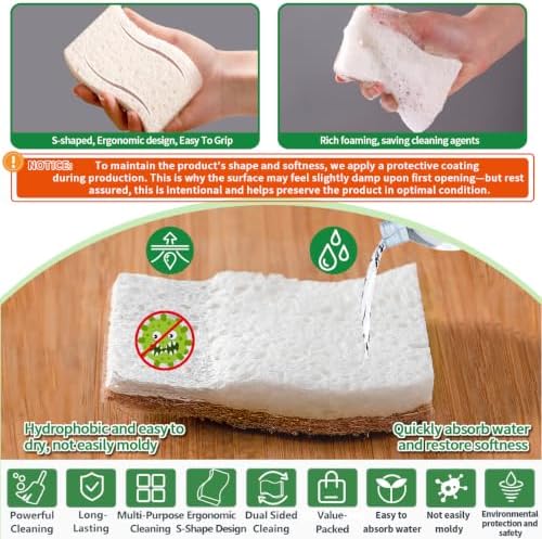 Sponges Kitchen Natural Dish Sponge Plant-Based Biodegradable Compostable - Image 2