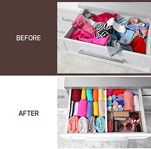 6-Pack Drawer Dividers 2.6-Inch High Dresser Organizer 16 to 22 Inch, White - Image 4