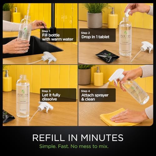 Multi-Purpose Cleaning Starter Kit – Refillable Spray Bottle with 8 Cleaning Tablets – All-Purpose Cleaner for Kitchen, Bathroom, Glass & More – Eco-Friendly Cleaning System - Image 3