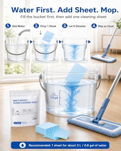 Floor Cleaning Tablets, 90 Sheets 3 Scent Pack, Multi Surface Floor Cleaner Sheets for Mopping, Floor Cleaner Tablets for Hardwood Tile Laminate Vinyl, Blue Camellia Lavender Wild Peach Hibiscus - Image 2