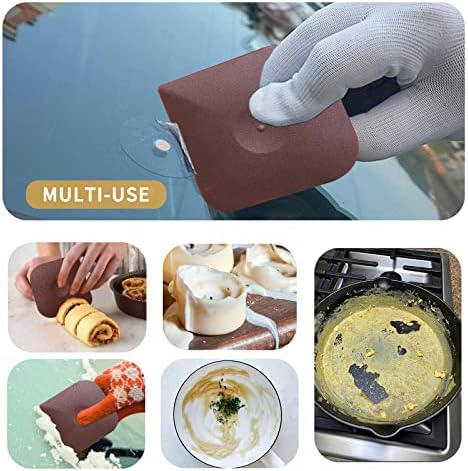 Herda Cast Iron Cleaner Scrubber+Pan Scraper, Patented Chain Mail Scrubber - Image 4