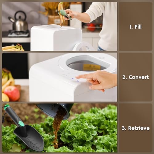 Airthereal R500-V Electric Composter, Visual Glass Cover, 2.5L, Pearl White - Image 3