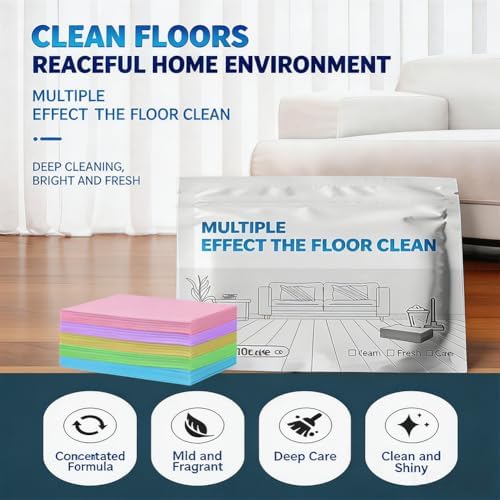 Multiple Effect The Floor Clean, 2027 New Multi Effect Floor Clean Tablets, Concentrated Cleaner for Hardwood, Tile, Laminate & More (Green+Pink, 100PC+100PC) - Image 2