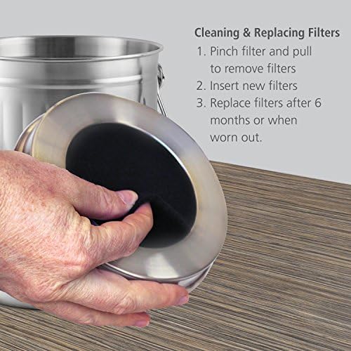 12 Pieces Counter Top Activated Carbon Compost Bin Filters - Extra Thick Indoor Pail Replacement Charcoal Caddy Filters Refill, 0.4" Thickness - Image 3