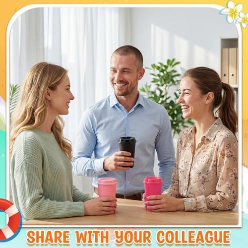 Honeydak 66 Pack 16 oz Reusable Coffee Cups with Lids Water Bottle Iced Coffee Travel Mug Portable Plastic Tea Tumblers Bulk for Hot and Cold Drinks Birthdays Party (Solid Color,Classic) - Image 5