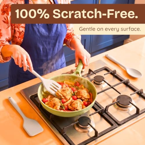 NonToxic Platinum Silicone Utensils, 100% Plastic-Free, 4-Pcs, Gray - Image 5