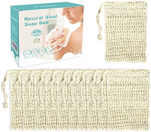 E-Know Soap Bag, 10 Pack Natural Sisal Soap Saver, Zero Waste Plastic-free Soap Net, Foaming and Drying The Soap, Massage, Peeling - Image 7