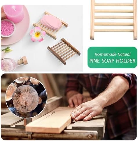 Rtteri 120 Pieces Bamboo Wood Soap Dish Tray Bathroom Wooden Soap Holder Handmade Bathtub Shower Dish Accessories for Home Bathroom Kitchen Sponge Scrubber - Image 3