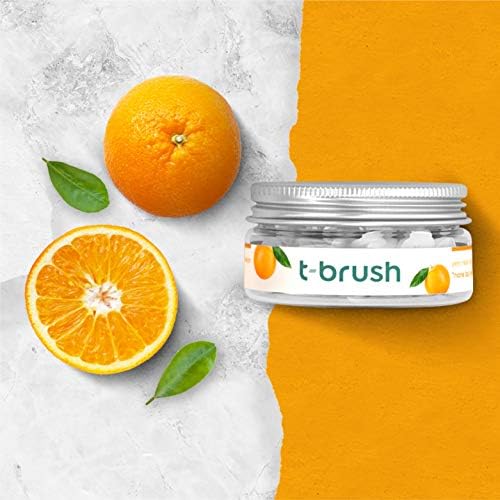 T-brush Whitening Travel Toothpaste Tablets Natural Ingredients, SLS Free, Gluten Free, Cruelty Free, Eco Friendly Packaging, Vegan - Orange Flavoured- Fluoride Free- 90 Tablets - Image 6