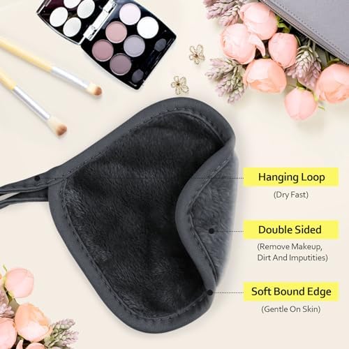 HOMEXCEL Makeup Remover Cloth 12 Pack Reusable Makeup Remover Pads Washable - Image 2