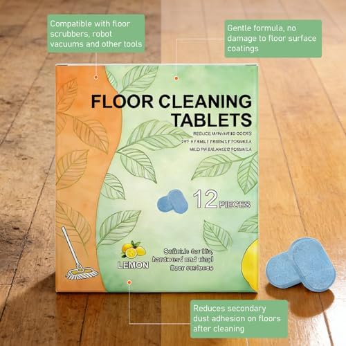 Floor Cleaner Tablets Hard Floor Cleaner Tablets, Pre-Measured Dissolvable Cleaning Solution for Hardwood Laminate Tile Bathroom Kitchen (36PCS) - Image 5