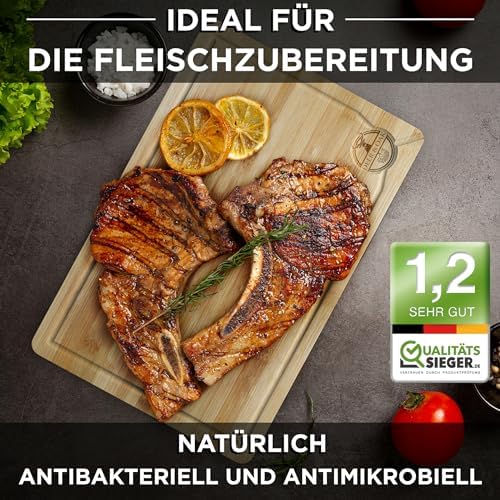Deer & Oak Non Toxic 3-Piece Acacia Cutting Board Set with Stand, 2 Pack - Image 4