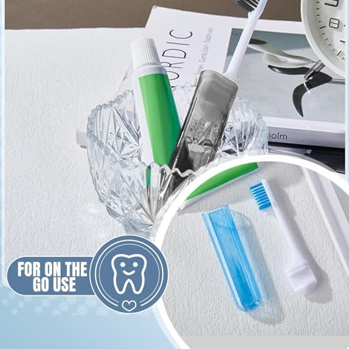 Patelai 2 Pcs Travel Toothbrush Mini Foldable with Case,Classic Color - Image 7