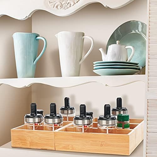 Fabsome Bathroom Drawer Organizer, Bamboo Box Bin for Junk Vanity Desk Makeup Drawer, Small Wooden Container Tea Storage Organization Tray for Kitchen Office, Set of 5 - Image 6