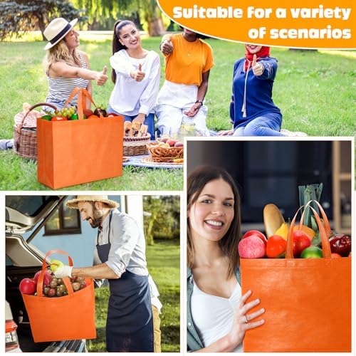 Windyun Reusable Grocery Bags Large Non Woven Shopping Bags with Handles Foldable Portable Tote, 16x6x12 Inch - Image 7
