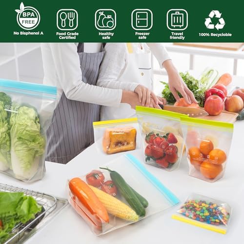 SPLF 8 Pack Reusable Gallon Freezer Bags Dishwasher Microwave Safe - Image 2