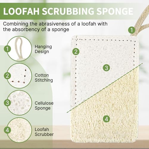 6 Pack Natural Loofah Sponges for Dishes - Image 3