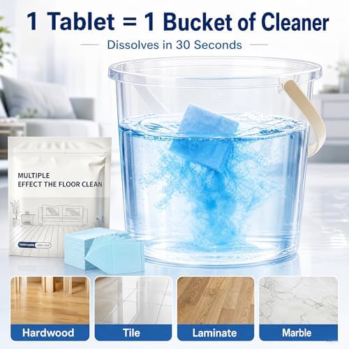 Multiple Effect The Floor Clean Floor Cleaning Tablets for Mopping, Multi-Surface Deep-Clean Tabs for Hardwood, LVP, Tile, Laminate & Marble, Fast-Dissolving, Camellia Scent, 100PCS - Image 5