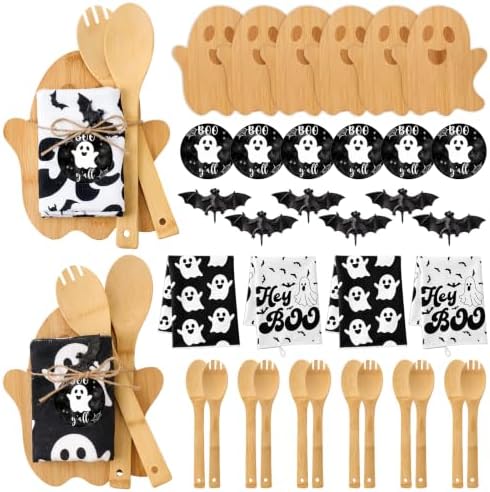 Geelin 37 Pcs Halloween Gifts Bamboo Cutting Board Towels Spoons by Geelin