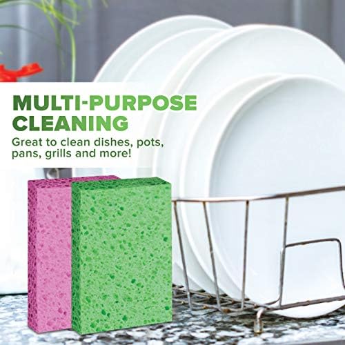 SCRUBIT Cellulose Scrub Sponge - Kitchen Cleaning Sponges for Dishes, Pans, Pots & More- 6 Pack Dishwashing Sponges - Colors and Packaging May Vary - Image 6