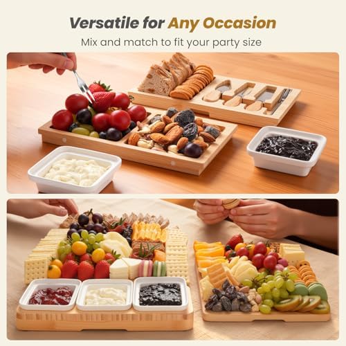 Large Bamboo Charcuterie Board, Double Pull-Out, Engraved Mom Print - Image 3