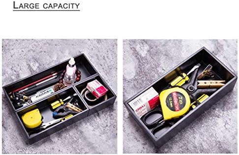 Bamboo Organizer Box for Accessories Cosmetic Small Square Drawer Organizer Boxes, Black 4"*4" - Image 6