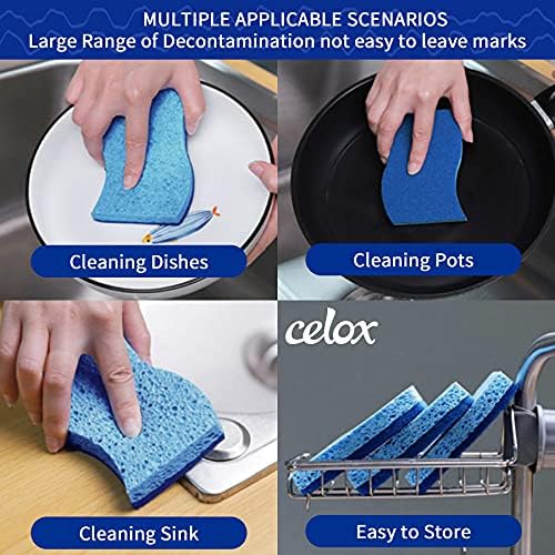 CELOX 36 Pack Non-Scratch Dish Sponge, Dual Sided Kitchen Sponges for Dishes, Long Lasting Dishwashing Household Cleaning Sponges for Kitchen, Easy to Dry and Reusable - Image 5