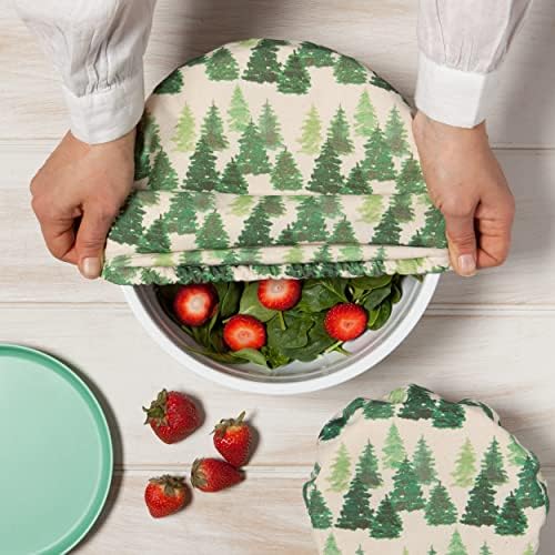Now Designs Woods Save It Reusable Cotton Bowl Covers 7.5 and 9.25 inch, Set of 2 - Image 6
