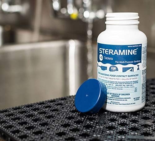 Steramine Quaternary Sanitizing Tablets (450 Count) - Commercial Sanitizer Tablets for Food-Contact Surfaces, Kitchen & Food Service - No-Rinse Dish Sanitizer Sanitabs - 150-Count/Bottle, 3-Pack - Image 2