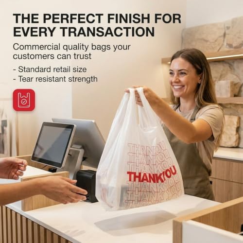 TashiBox 100 Ct Plastic bags, Shopping Bags, Thank You Bags - Image 3