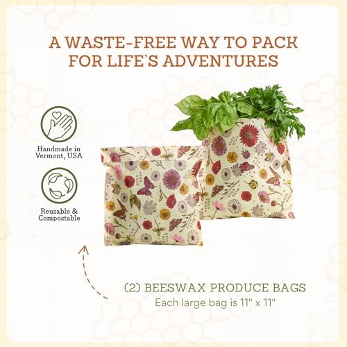Bee's Wrap Beeswax Produce Bags, 2 Pack - Meadow Magic - Image 6