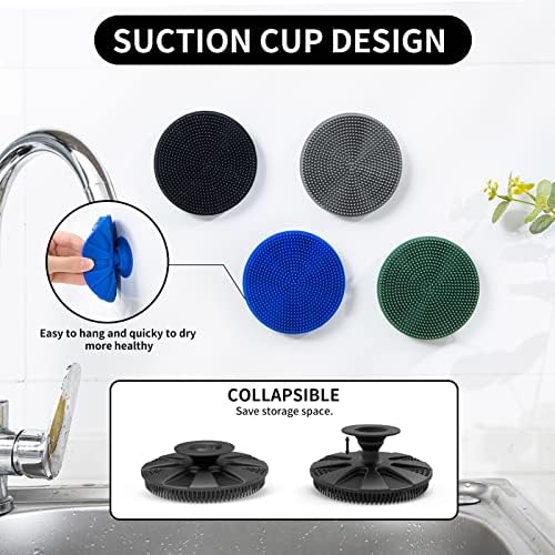 Silicone Dish Scrubber, Non-Scratch Scrub Spong for Washing Dish, Pot, Pan - Image 4
