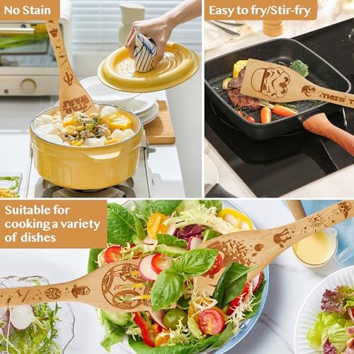 Star Gifts for Women,Home Decor,Kitchen Utensils Set,Wooden Cooking Spoons with Apron Oven Mitt Potholder for Fans,Best Birthday Wedding and Housewarming Christmas Presents 9 pcs - Image 5